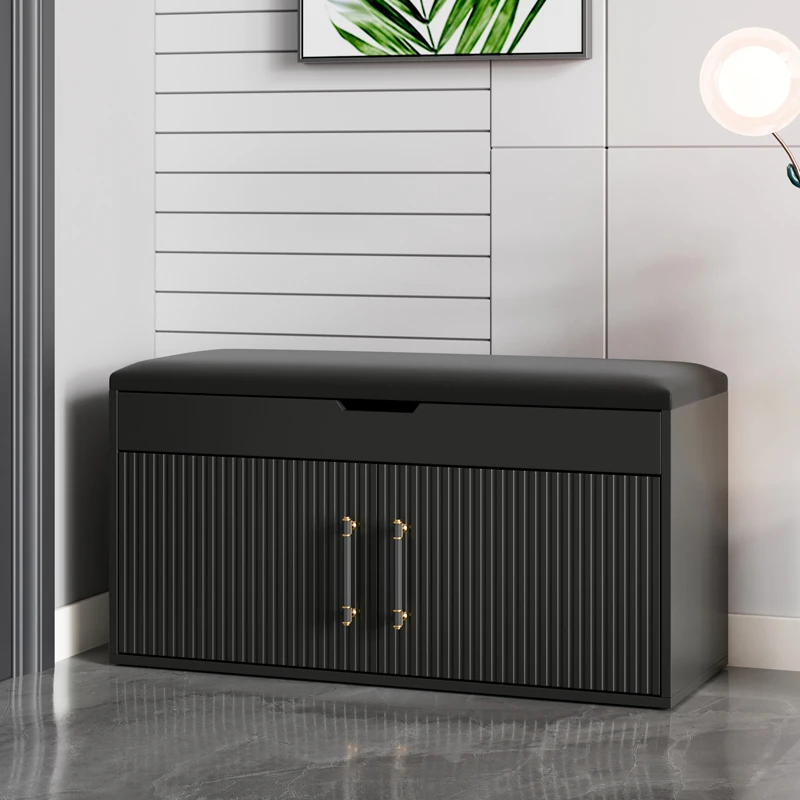 换鞋凳家用门口可坐小鞋柜轻奢现代进门储物凳玄关穿鞋凳软包坐垫