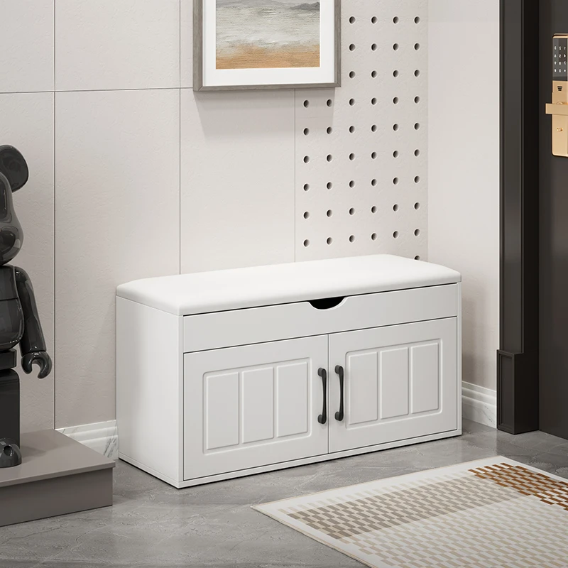 换鞋凳家用门口鞋柜可坐式鞋架一体入户玄关穿鞋凳子软包坐垫