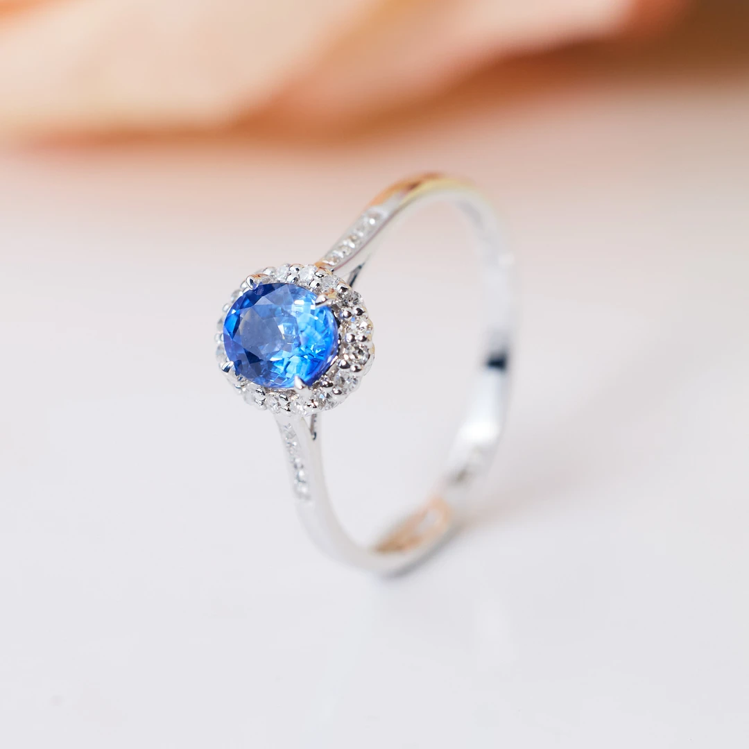 清秋*蓝宝石蛇形戒指*18K金镶嵌U7179