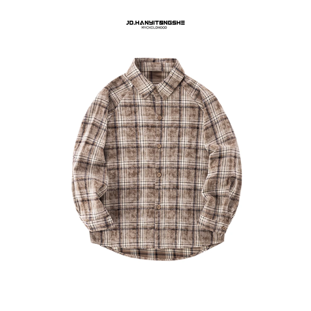 【反季】儿童格子衬衣男女童长袖衬衫百搭开衫儿童休闲时尚宽松