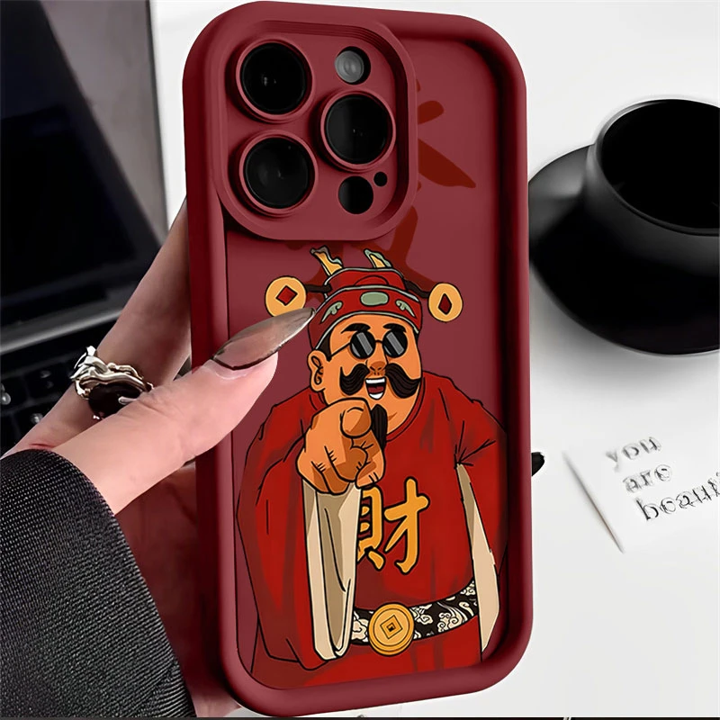 新款发财财神iphone15PRO苹果手机壳14promax软硅胶13高级12/11