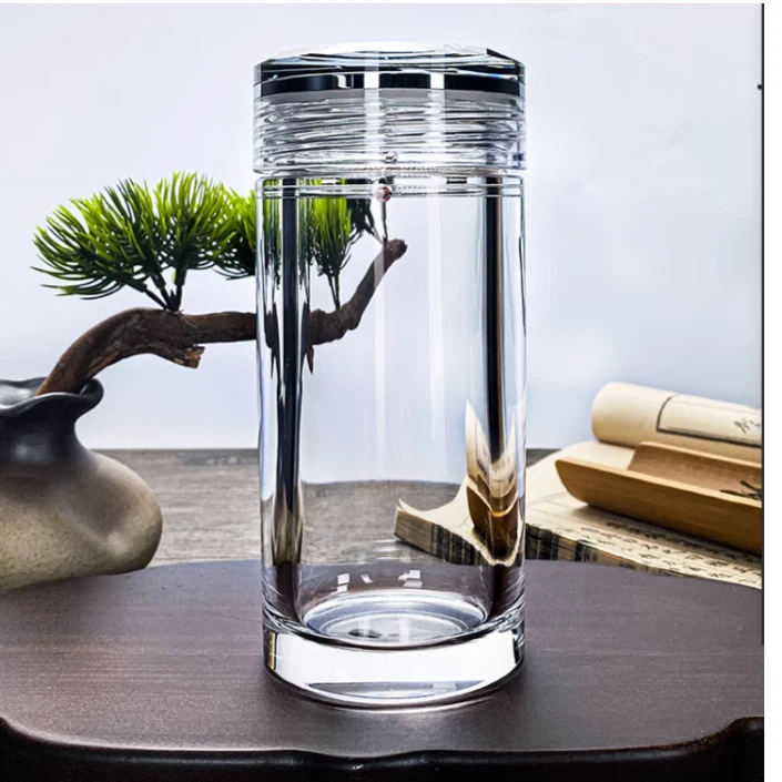 原矿工艺水晶密封茶水分离车载茶杯办公室外带高档送礼简约