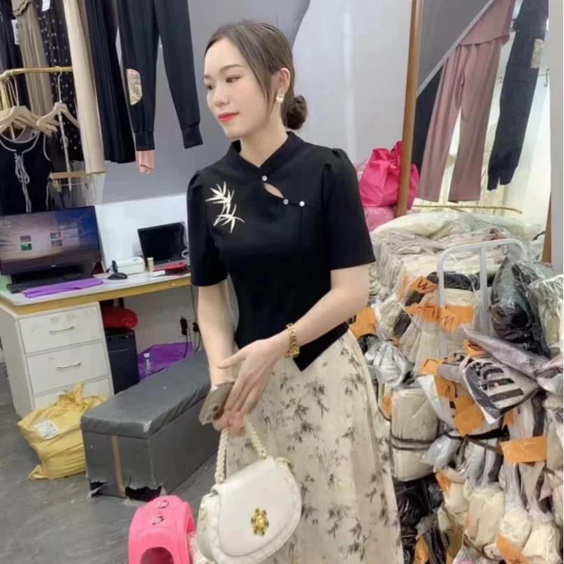 新款女装新中式国风修身减龄洋气两件套套裙