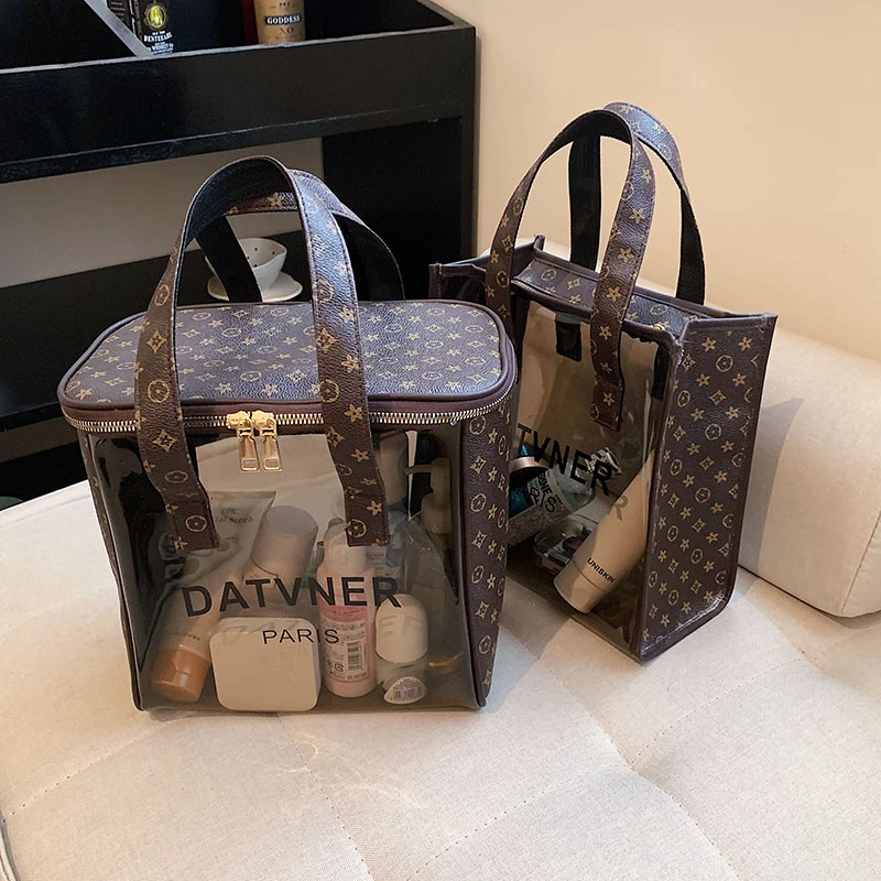 化妆品包ins高级感防水pvc超火大容量女便携手提旅行洗漱两用收纳