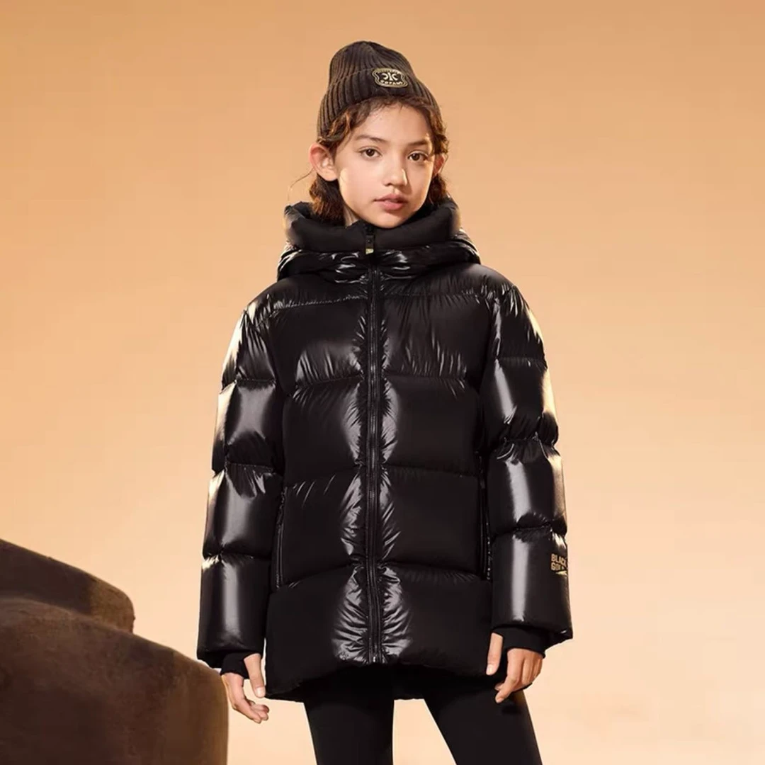 8878儿童连帽羽绒服加厚保暖外套男女大童冬装百搭休闲外套