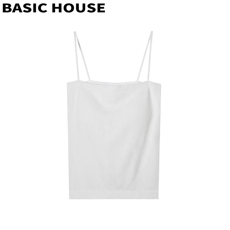 Basic House/百家好时尚百搭经典吊带背心打底美背夏季性感短款