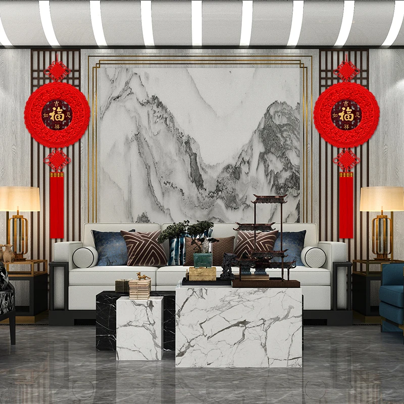 客厅2025高档新款桃木中国结挂件电视背景墙装饰挂饰大中国结