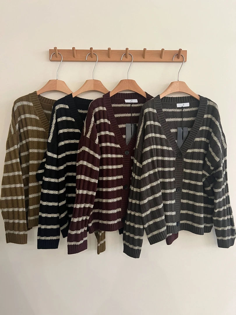 叨叨推荐款 XW#8307#条纹毛衣开衫（冬季新款）FL