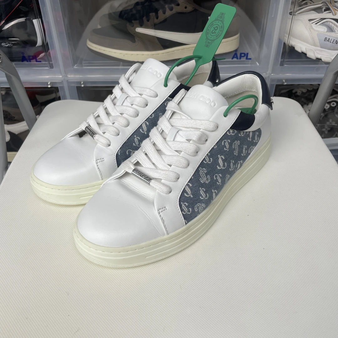 99新 39码 无盒 Jimmy Choo 白蓝 板鞋