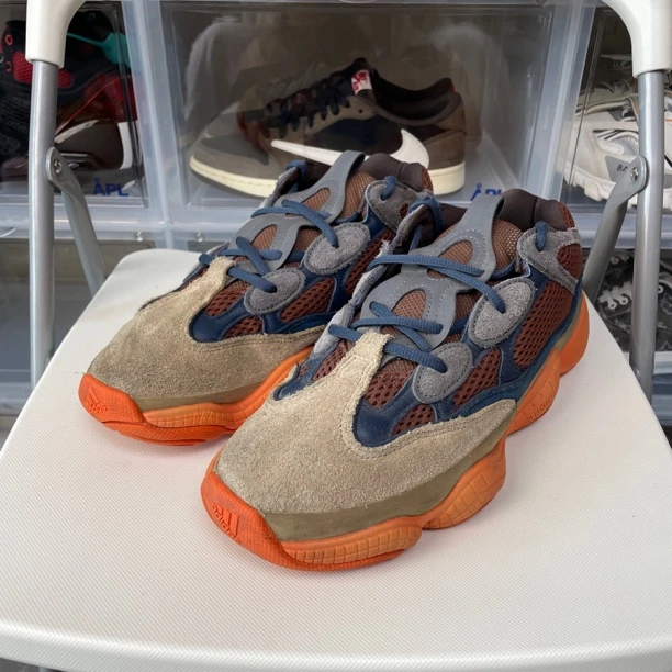 95新43码无盒yeezy500蓝橙老爹鞋