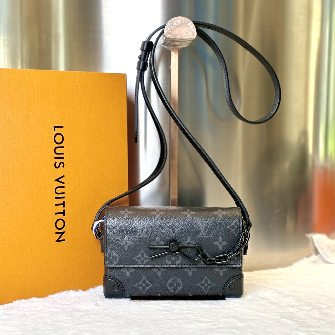 99新 LouisVuitton/路易威登 甄宝98新LV黑老花盒子包斜挎包9309