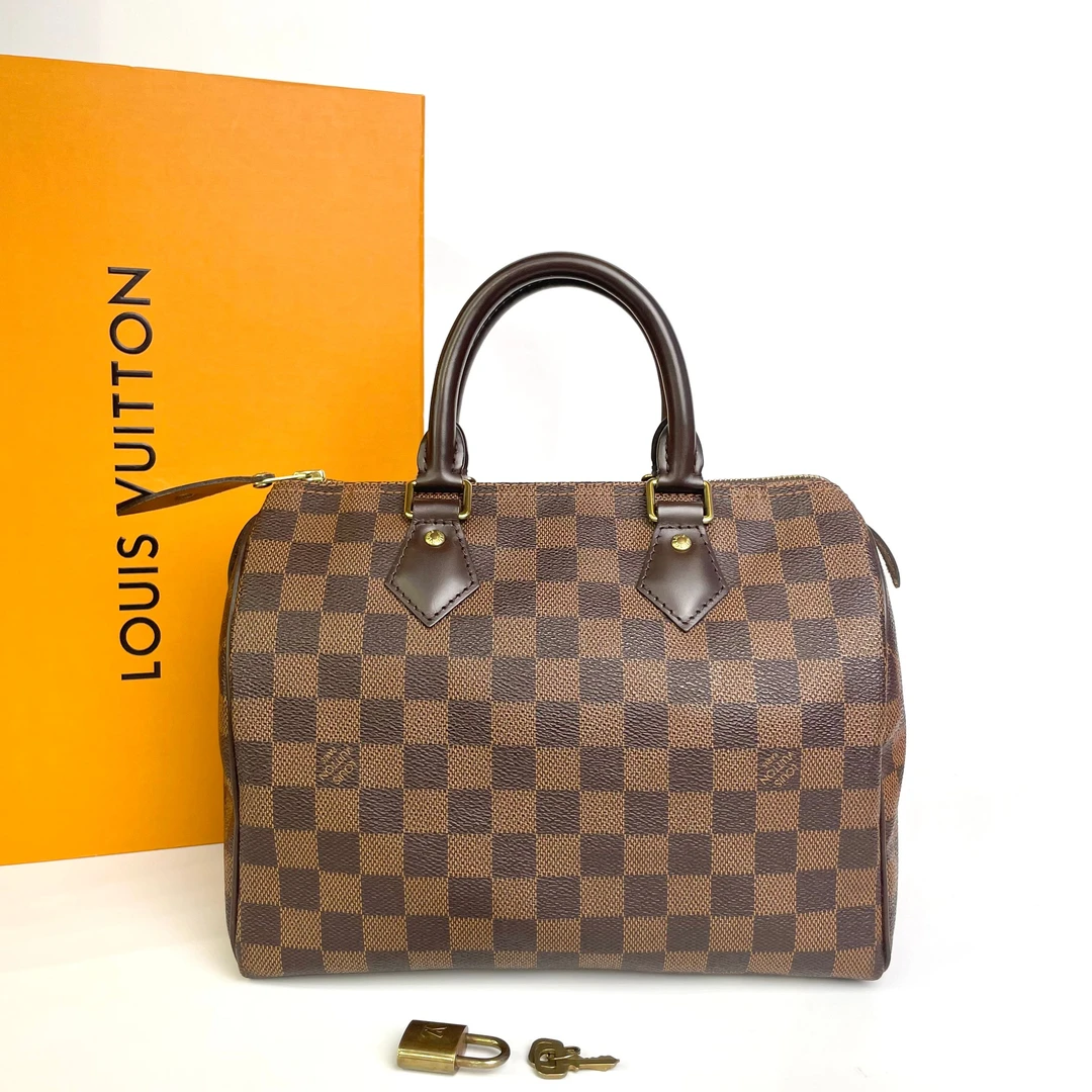 99新 LouisVuitton/路易威登 甄宝97新LV棋盘格枕头25手提包7399