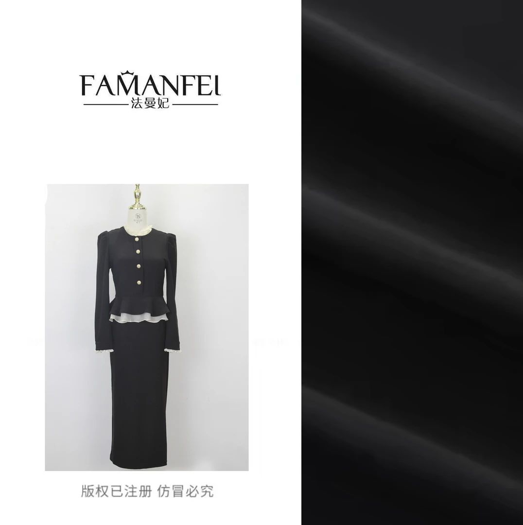 高定名媛荷叶边气质连衣裙