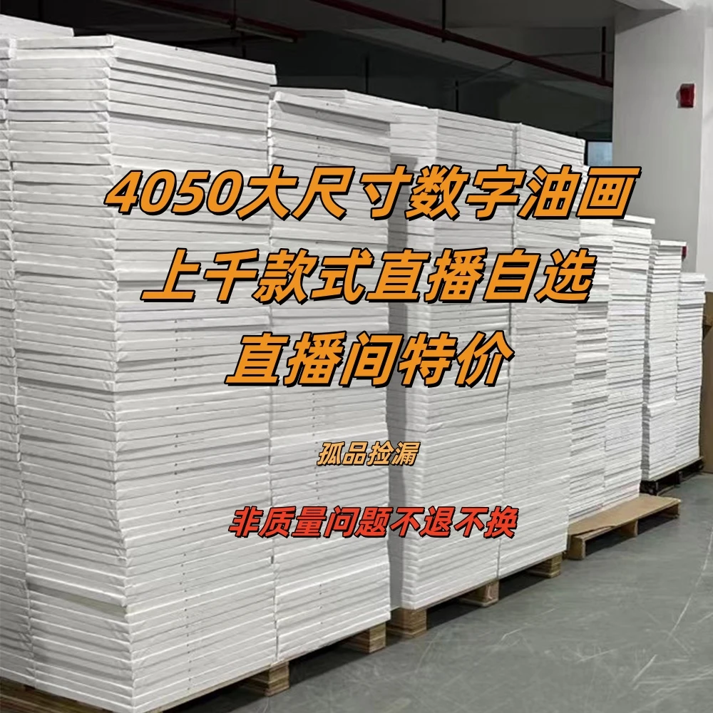 （编号1-200 ）40*50CM数字油画大颗粒画布送颜料画笔挂墙配件