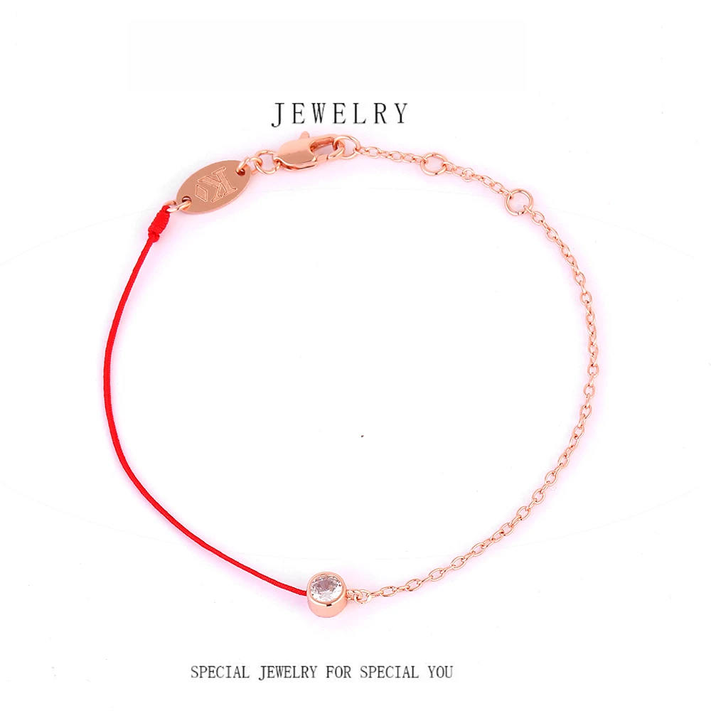 铜合金合成锆石手链 高考毕业季轻奢时尚百搭情侣编织