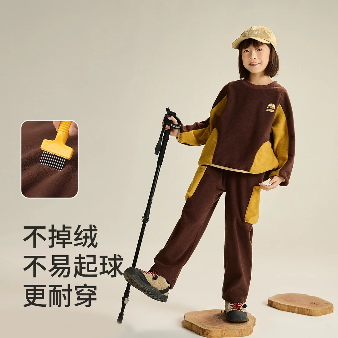 【囡囡绒套装】好看亲子装加厚装抓绒秋冬套装秋季保暖跑步两件套