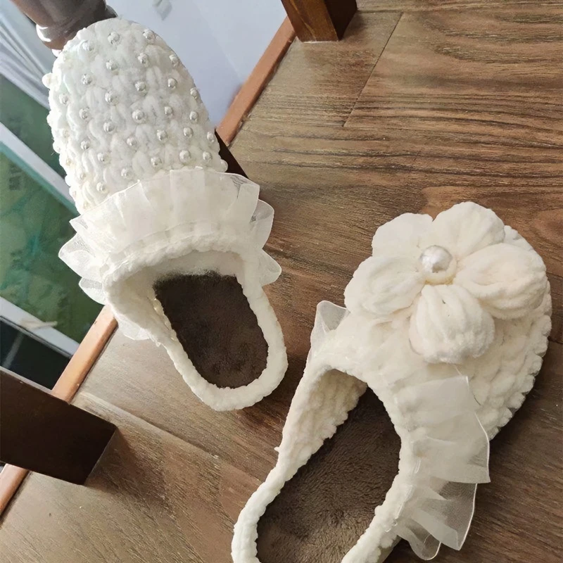 《不是成品鞋送视频教程》牛筋底细冰条线泡芙花拖鞋蕾丝钩织颜色