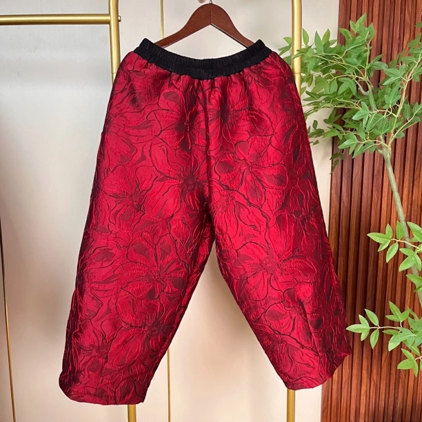 【佳佳】294高品质秋冬加厚浮雕裤子花包裤百搭舒适休闲