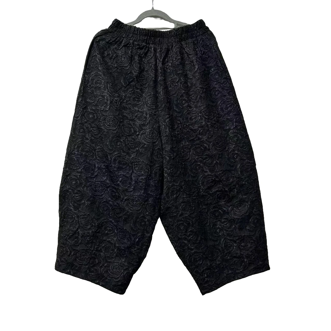 【佳佳】140~1原创新款玫瑰花浮雕运动时尚休闲夏季花包裤百搭舒适