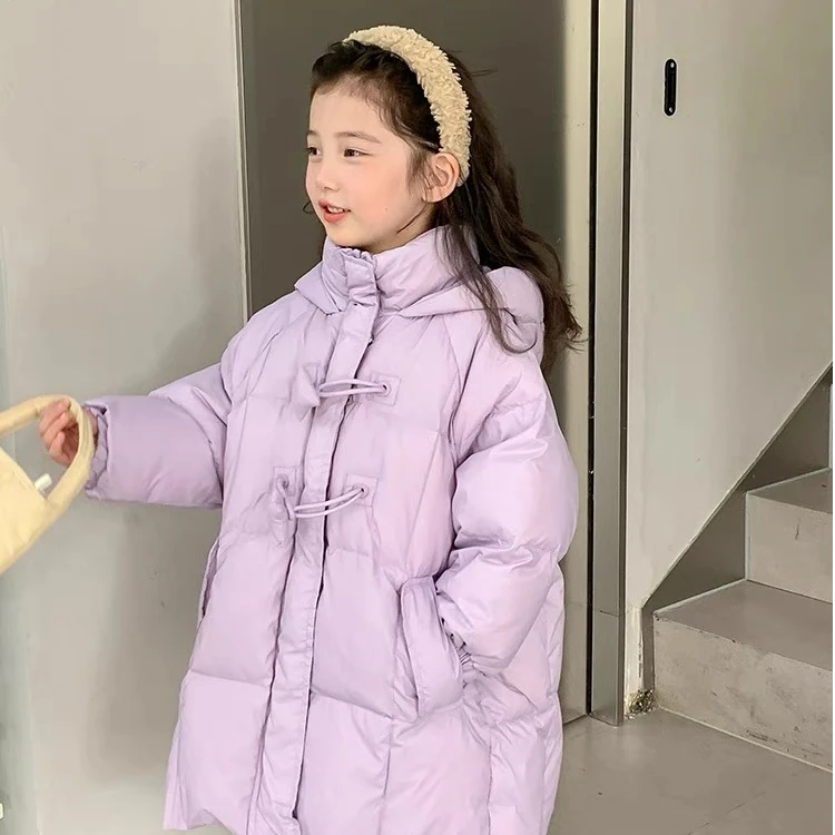 女童冬季新款加厚中长款羽绒服90白鸭绒儿童百搭加厚韩版 D310