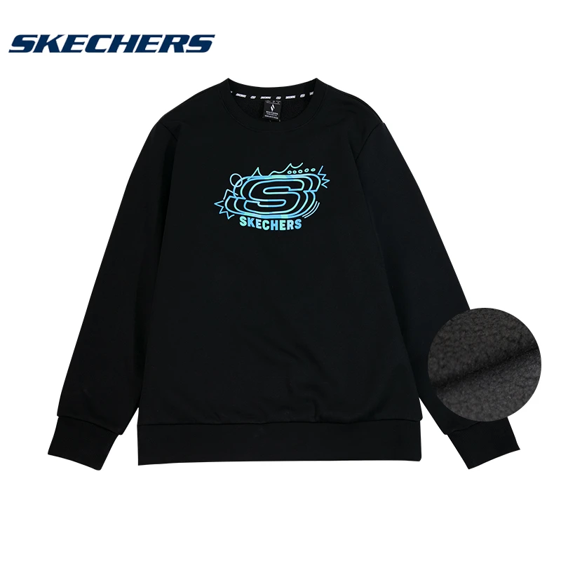 SKECHERS/斯凯奇秋冬加绒卫衣套头衫时尚休闲情侣圆领L424U197