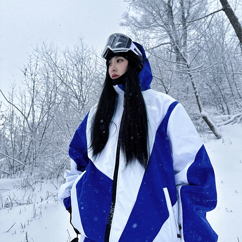 休闲防风情侣款套装防水保暖耐磨滑雪服冬季加绒加厚宽松透气运动