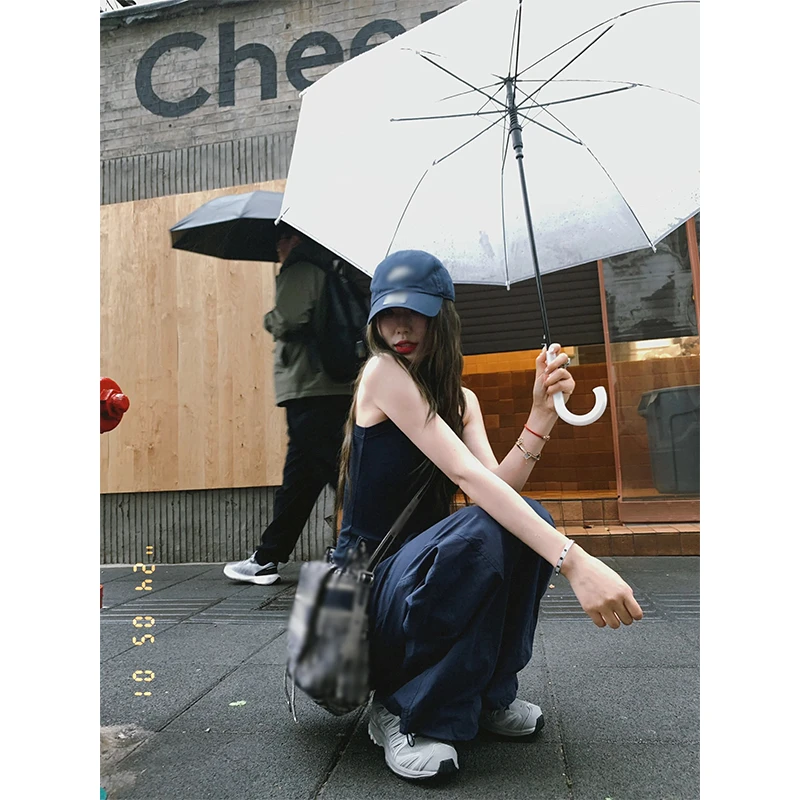 早春穿搭女士2025新款韩版辣妹修身显瘦背心吊带高腰宽松阔腿裤