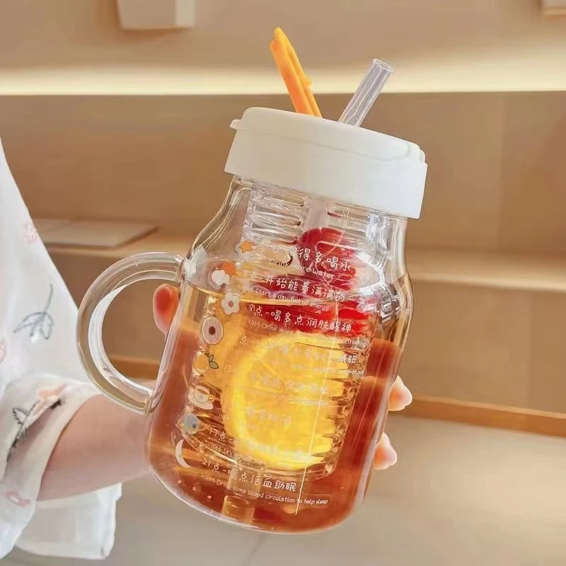 【粉丝福利】家用把手贴花水果杯吸管杯