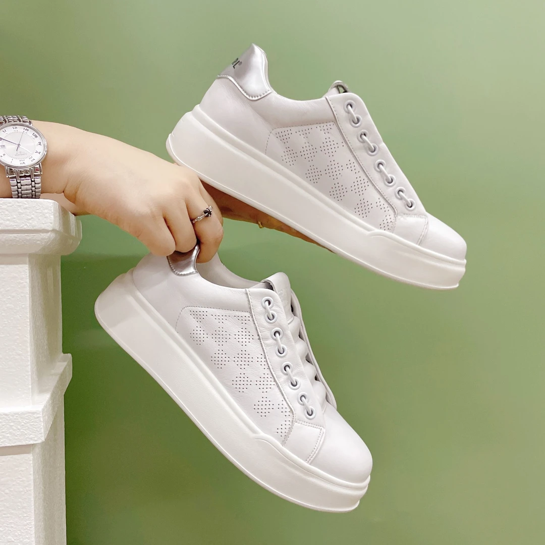 韩版一脚蹬头层牛皮小白鞋真皮鞋垫软底软面舒适板鞋时尚百搭女鞋