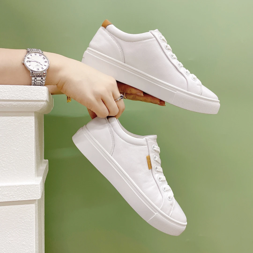 新款韩版头层牛皮小白鞋真皮鞋垫软底软面舒适板鞋时尚百搭女鞋