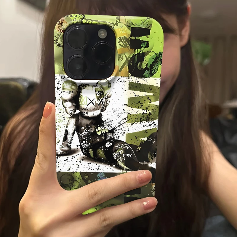 泼墨公仔小众苹果15手机壳iPhone14promax菲林13硬12/11男x保护套