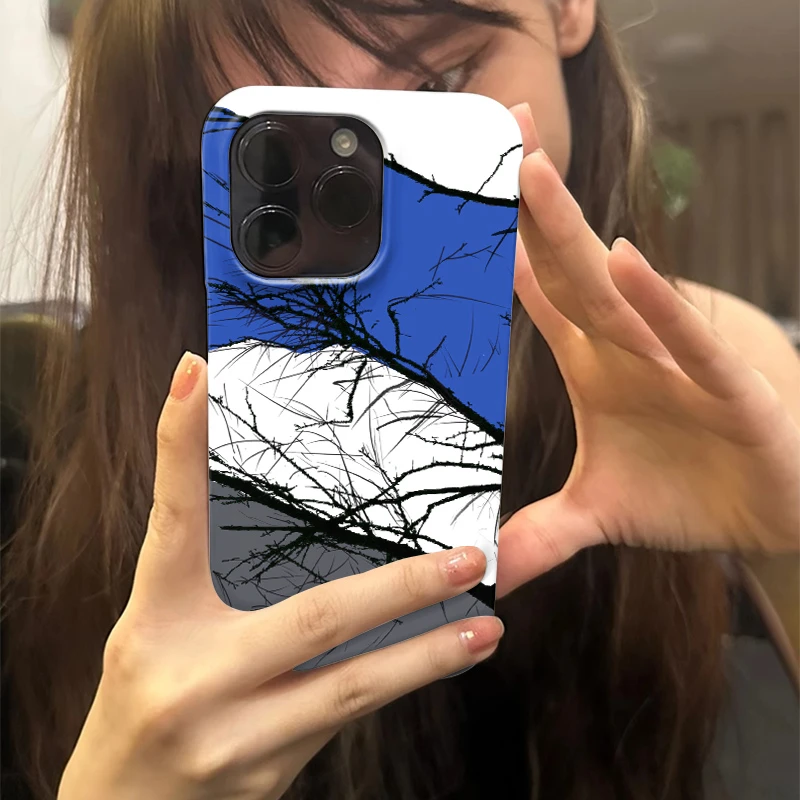 枯树与蓝天小众苹果15手机壳iPhone14promax菲林13硬12男11保护套