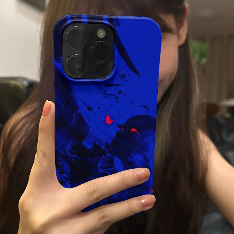 蓝色梦魇小众苹果15手机壳iPhone14promax菲林13硬12/11男x保护套