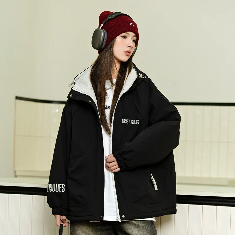 初高中学生冬季加厚棉服宽松2025新款少女大童夹棉衣外套时尚洋气