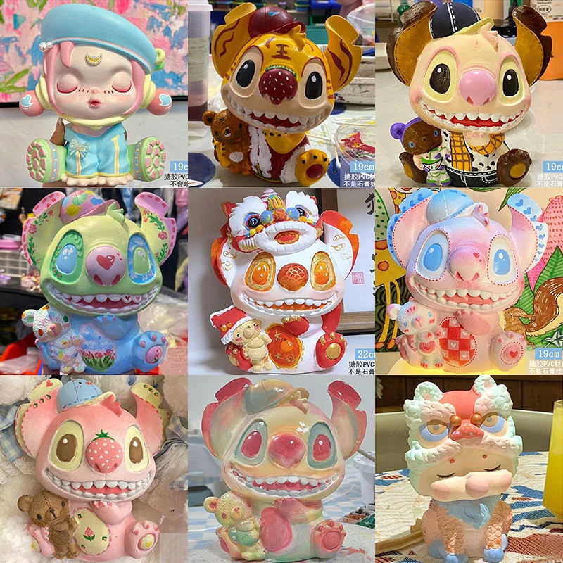 【小扬哥推荐】史迪仔搪胶娃娃手工制作彩色绘画存钱罐摆件白胚DI