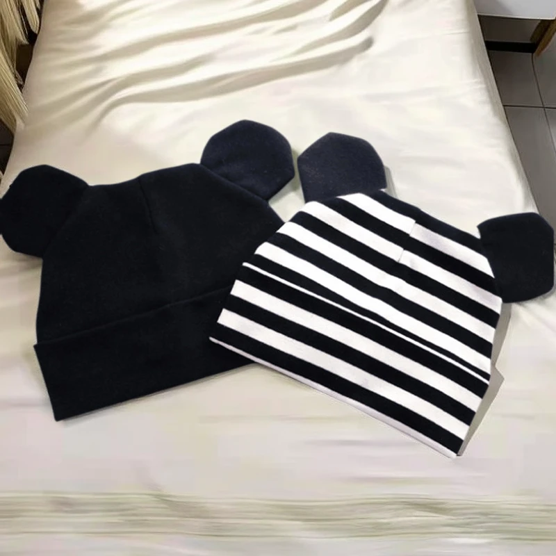 婴儿帽子春秋冬含棉季婴儿套头帽男女宝宝潮帽0-6-12个月双层保暖