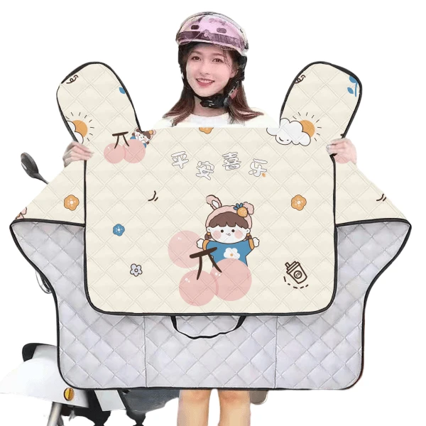 电动车挡风被夏季遮阳罩女防风双面防水电瓶摩托电车春秋薄款时尚