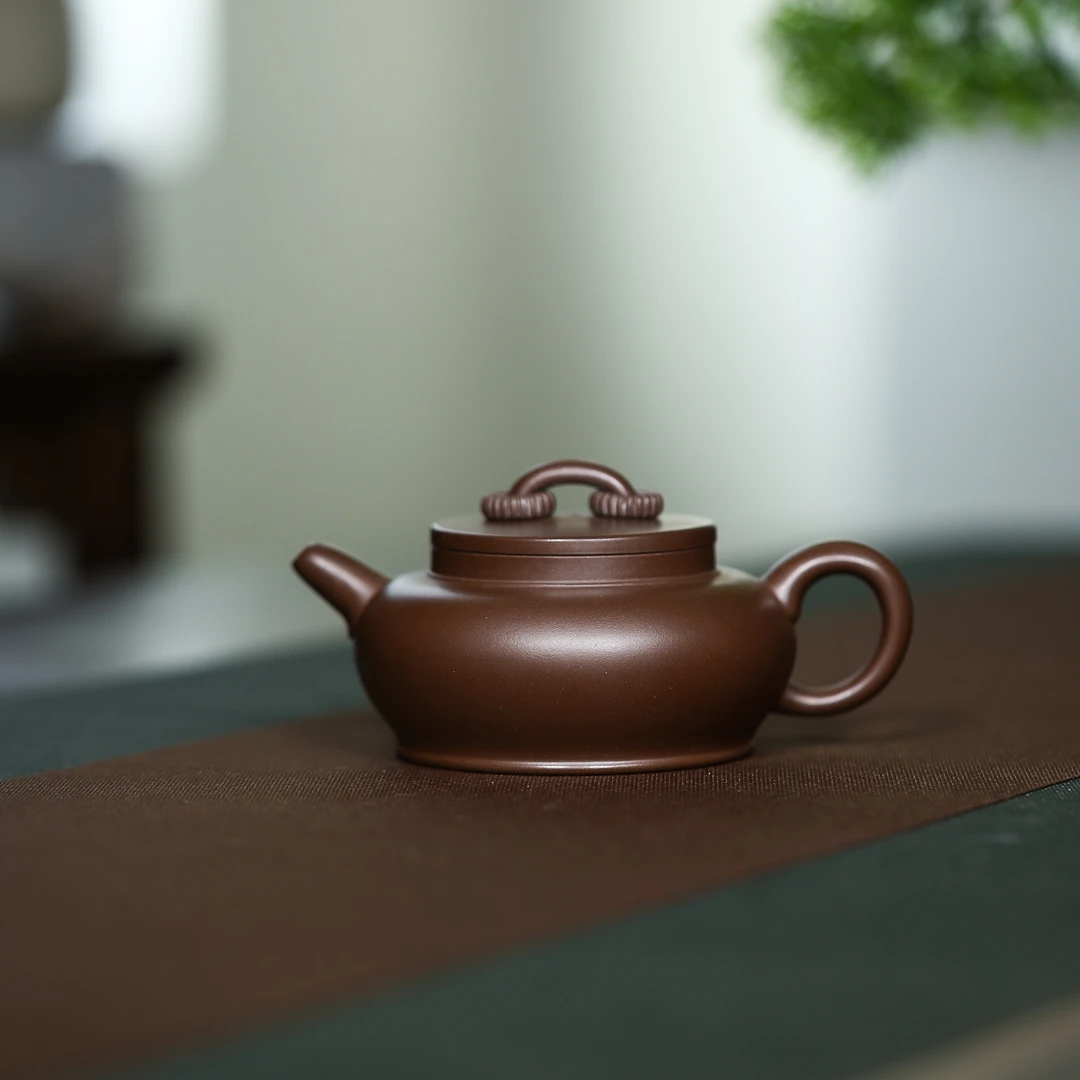 《大蕴双圈》宜兴黄龙山原矿底槽青全手工紫砂壶4-18