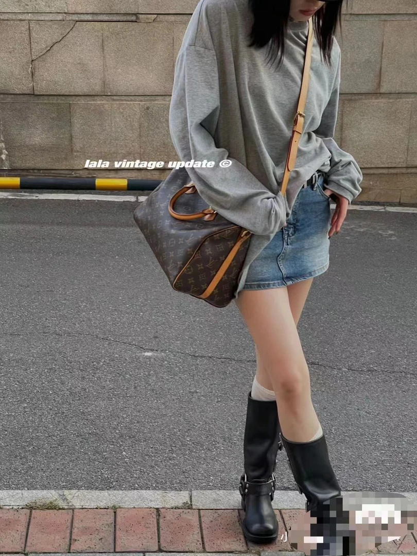 95新 LouisVuitton/路易威登 经典speedy30手提包全原时尚 肩带款
