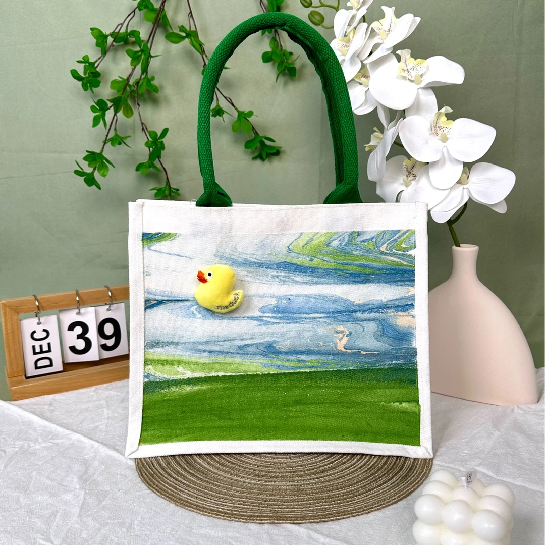 【帆布手提包直播定制款】非遗大漆工艺定制帆布包百搭 NO退NO换