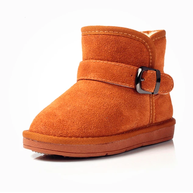 儿童雪地靴撞色童靴女童加厚加绒短靴男童抗寒东北雪地棉鞋子