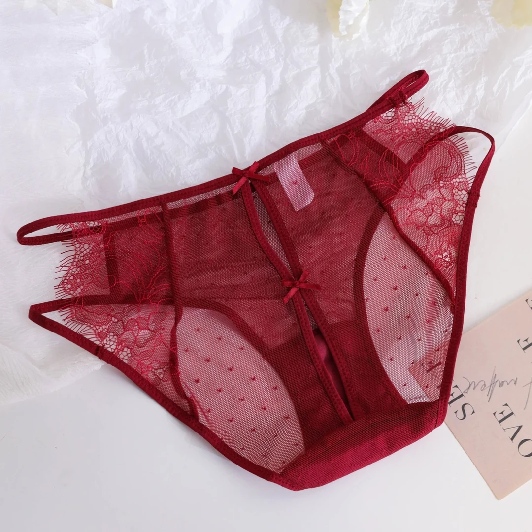 性感蕾丝侧腰细带镂空舒适速干火辣优雅法式女士内裤透无痕诱惑2