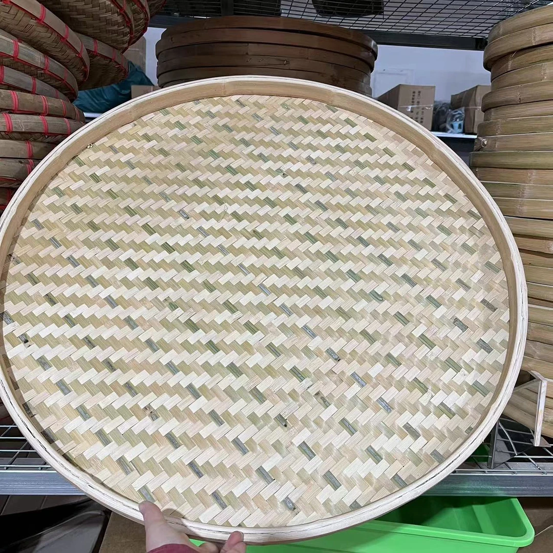 竹编食盘无孔手工编织食盘鸽子食盘晒粮食洗粮食竹编盘子