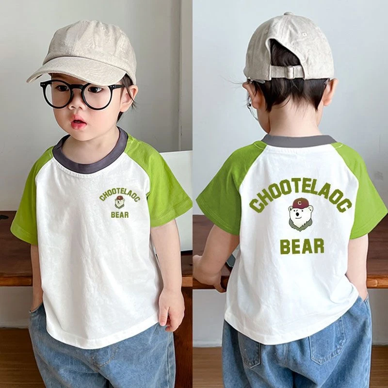纯棉短袖t恤夏装新款儿童男童宝宝薄款洋气百搭上衣男孩潮酷t宽松