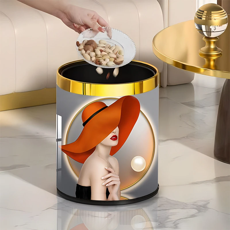 悦希垃圾桶家用客厅轻奢高档厨房卧室卫生间办公室高颜值大号酒店