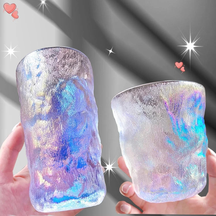 玻璃冰川杯 ins风咖啡牛奶早餐杯泡茶水酒杯子随手礼品高颜值