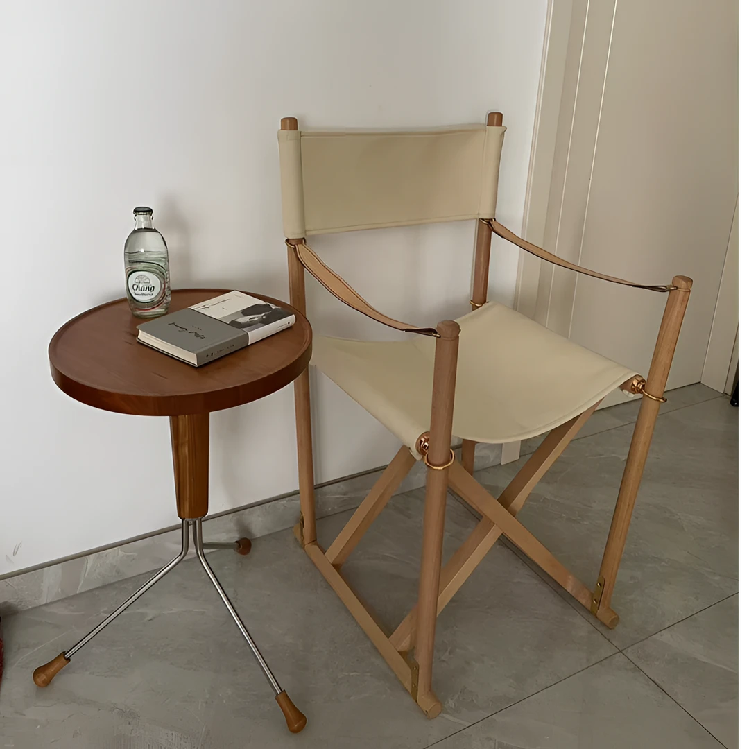 中古导演椅北欧折叠椅子家用客厅阳台实木靠背休闲椅户外露营靠椅