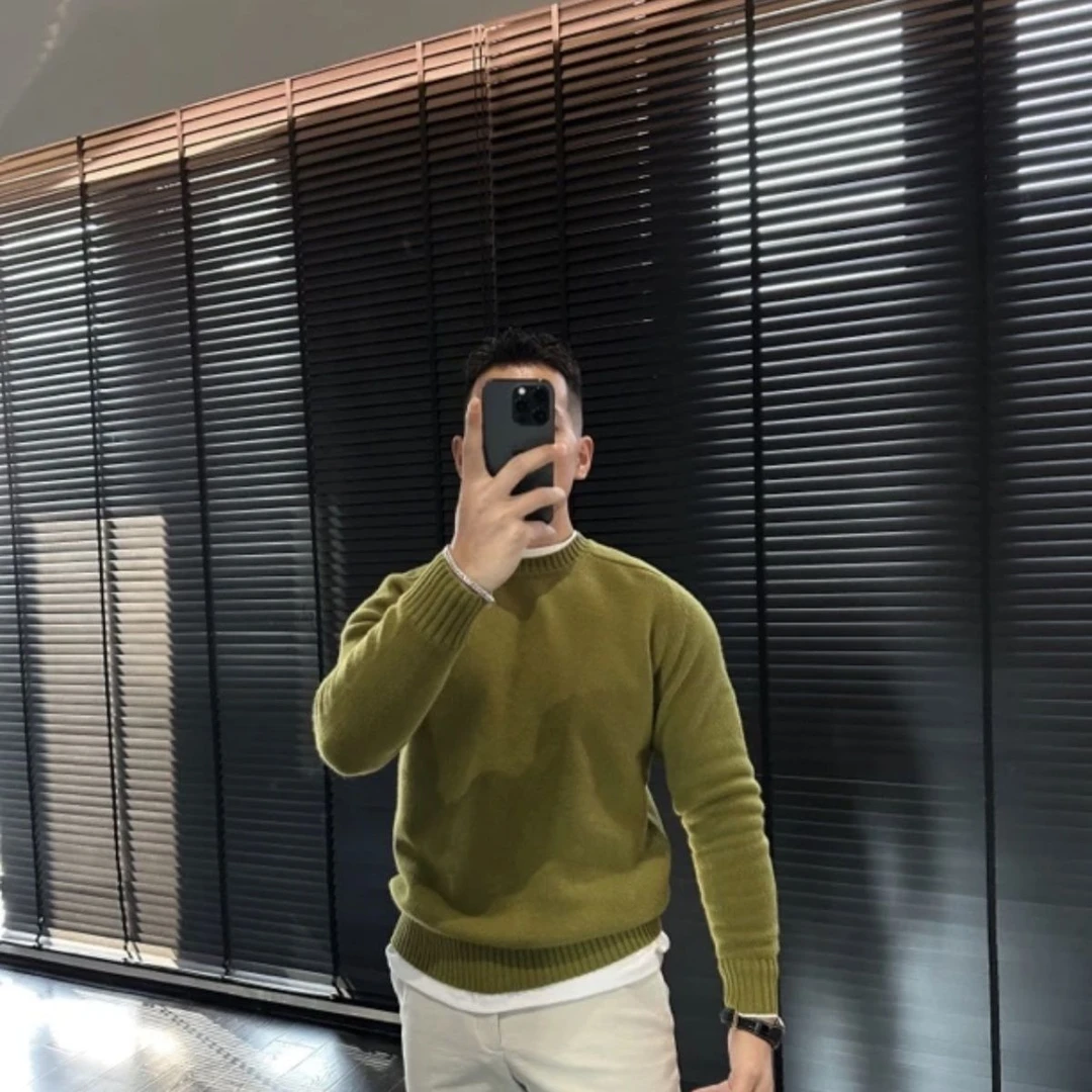 欧货秋冬新品男士毛衣针织衫色打底柔软舒适亲肤时尚潮流长袖