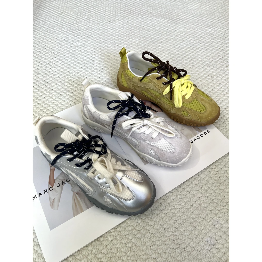 拼色带德训鞋阿甘鞋休闲鞋女