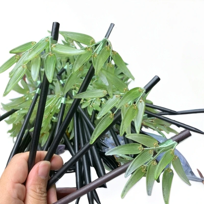 琉璃发簪翠竹手工汉服配饰新中式古风木簪